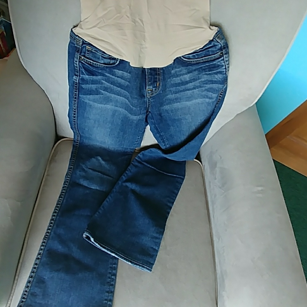 Maternity blue jeans xs, 29, pea in the pod